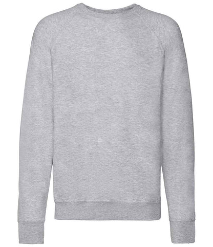Fruit of the Loom Lightweight Raglan Sweatshirt in Heather Grey