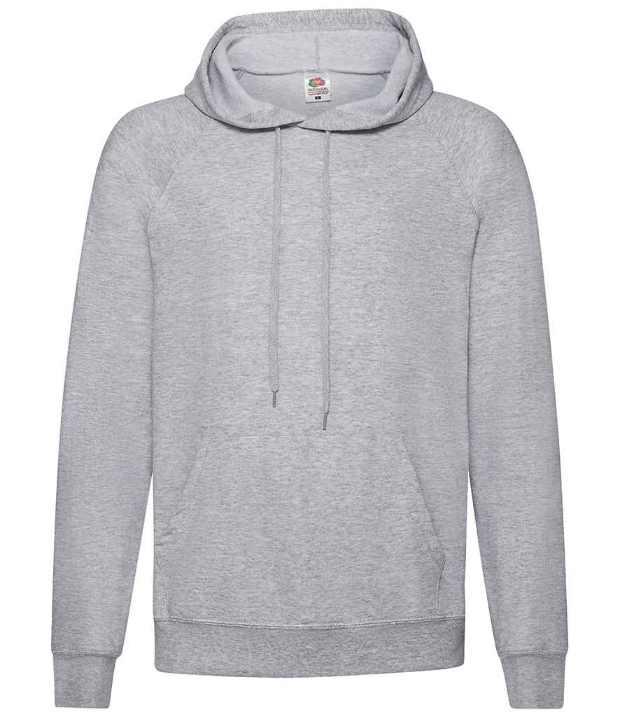 Fruit of the Loom Lightweight Hooded Sweatshirt in Heather Grey