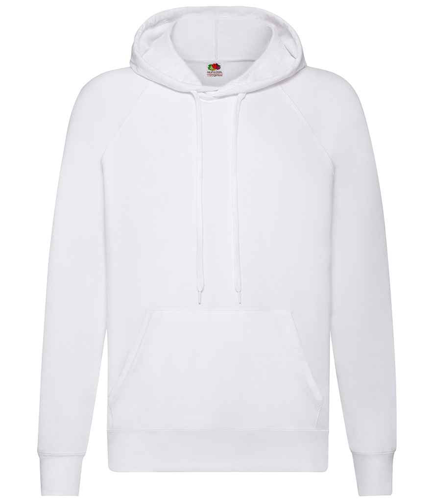 Fruit of the Loom Lightweight Hooded Sweatshirt in White