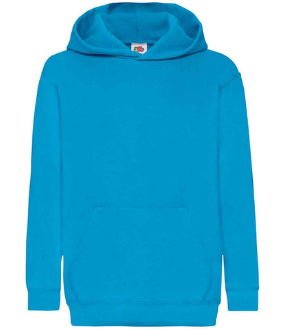 Fruit of the Loom Kids Classic Hooded Sweatshirt in Azure