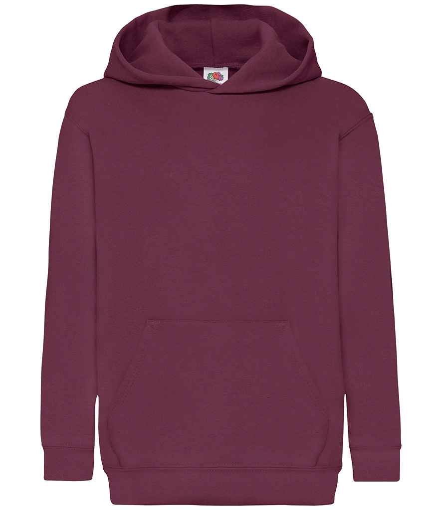Fruit of the Loom Kids Classic Hooded Sweatshirt in Burgundy