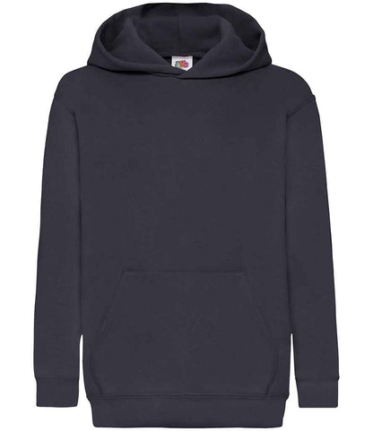 Fruit of the Loom Kids Classic Hooded Sweatshirt in Deep Navy