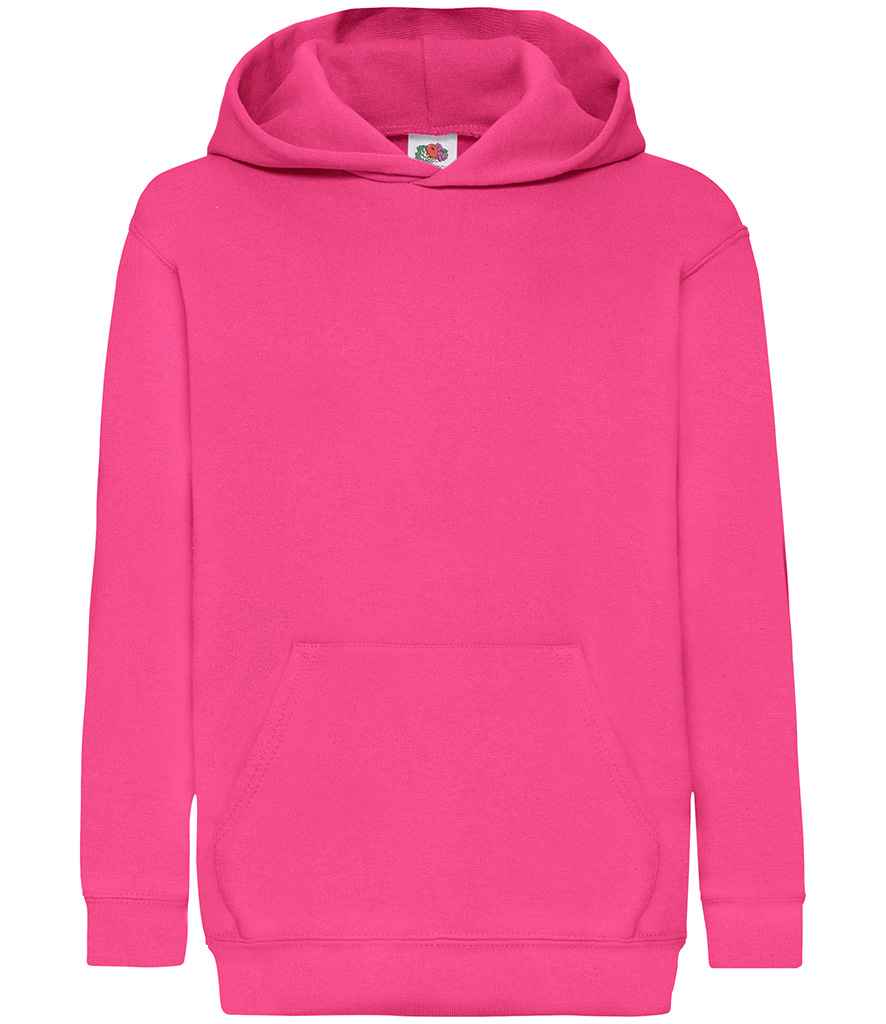 Fruit of the Loom Kids Classic Hooded Sweatshirt in Fuchsia
