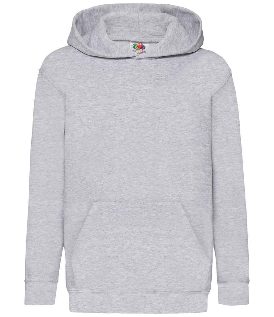 Fruit of the Loom Kids Classic Hooded Sweatshirt in Heather Grey