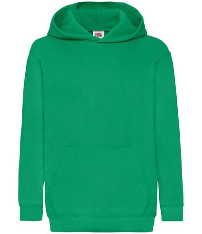 Fruit of the Loom Kids Classic Hooded Sweatshirt in Kelly Green