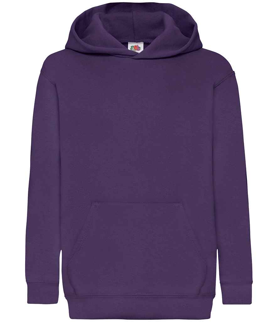 Fruit of the Loom Kids Classic Hooded Sweatshirt in Purple