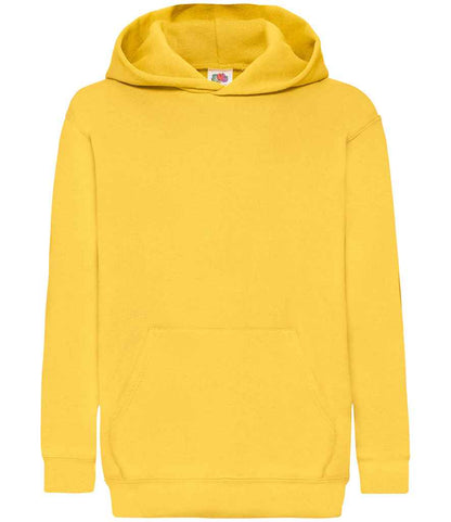 Fruit of the Loom Kids Classic Hooded Sweatshirt in Sunflower