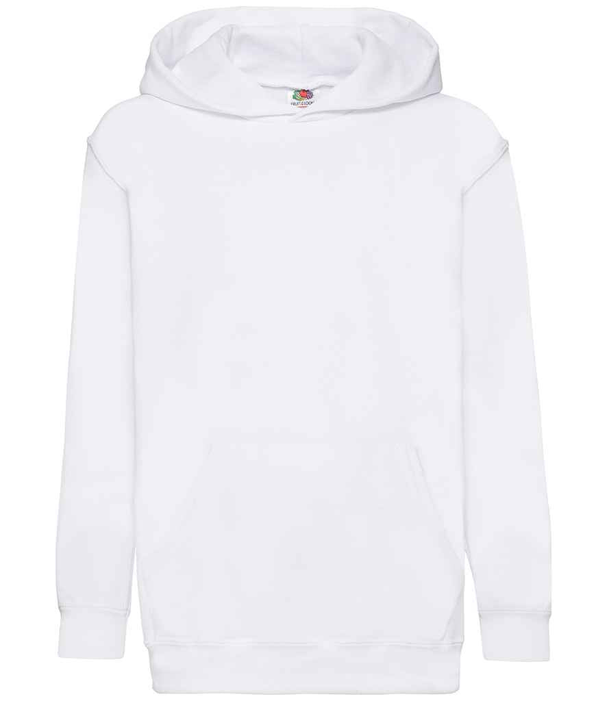 Fruit of the Loom Kids Classic Hooded Sweatshirt in White