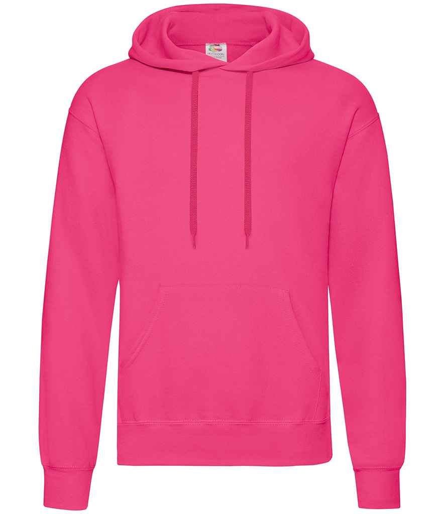 Fruit of the Loom Classic Hooded Sweatshirt in Fuchsia