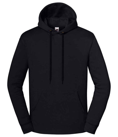 Fruit of the Loom Iconic Premium Hooded Sweatshirt in Black
