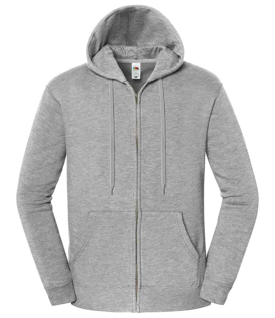 Fruit of the Loom Iconic Premium Hooded Sweat Jacket in Athletic Heather
