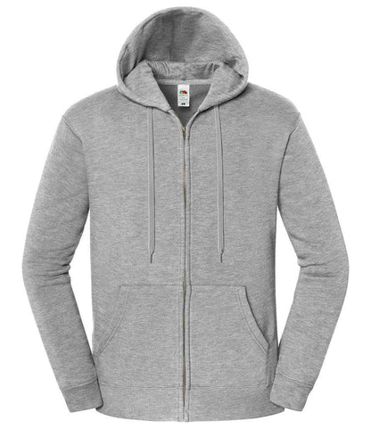 Fruit of the Loom Iconic Premium Hooded Sweat Jacket in Athletic Heather