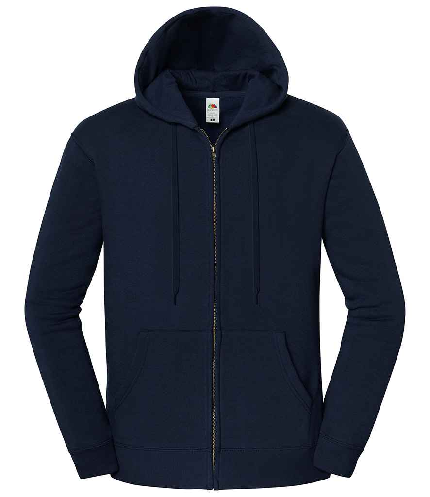 Fruit of the Loom Iconic Premium Hooded Sweat Jacket in Deep Navy