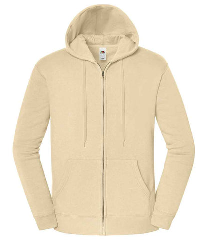 Fruit of the Loom Iconic Premium Hooded Sweat Jacket in Desert Sand