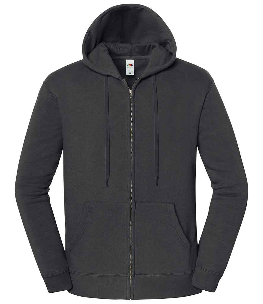 Fruit of the Loom Iconic Premium Hooded Sweat Jacket in Light Graphite