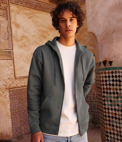 Fruit of the Loom Fruit of the Loom Iconic Premium Hooded Sweat Jacket Light Graphite