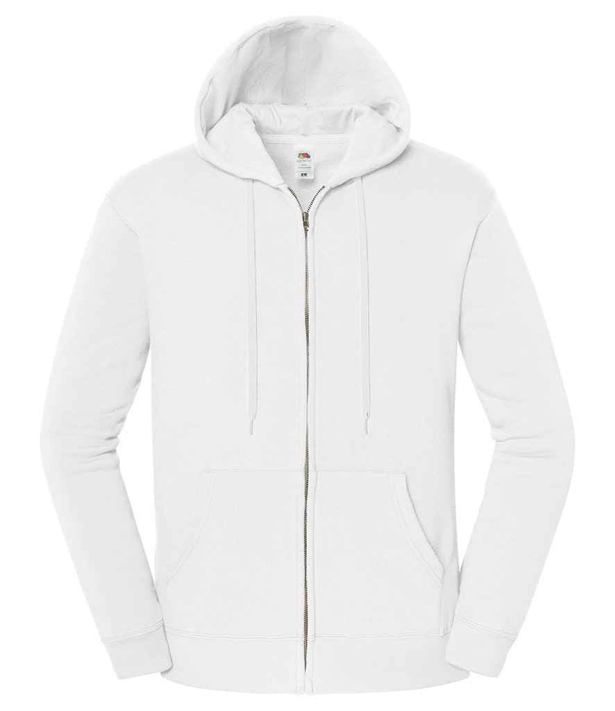 Fruit of the Loom Iconic Premium Hooded Sweat Jacket in White