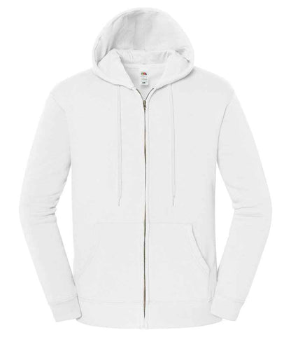 Fruit of the Loom Iconic Premium Hooded Sweat Jacket in White