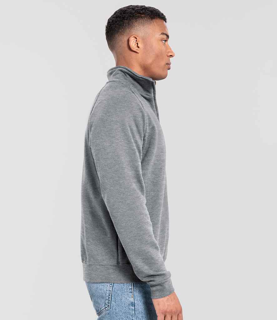 Fruit of the Loom Fruit of the Loom Iconic Premium Zip Neck Sweatshirt Athletic Heather
