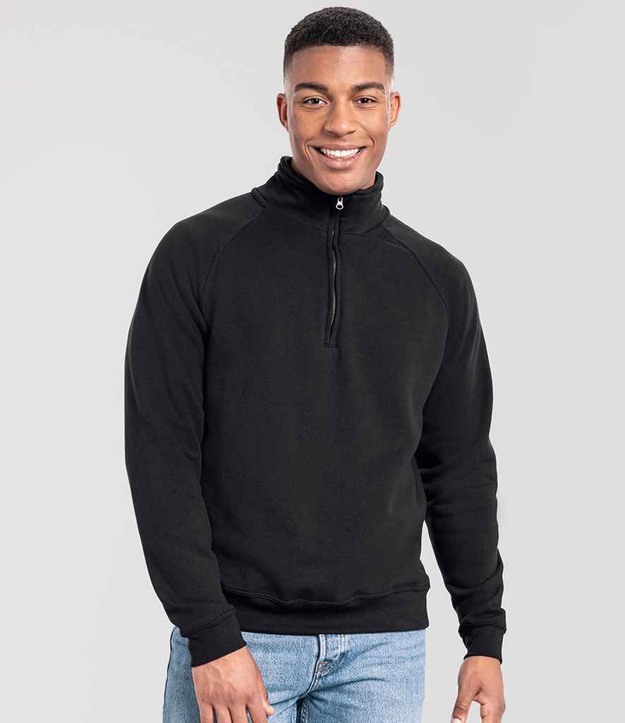 Fruit of the Loom Fruit of the Loom Iconic Premium Zip Neck Sweatshirt Black