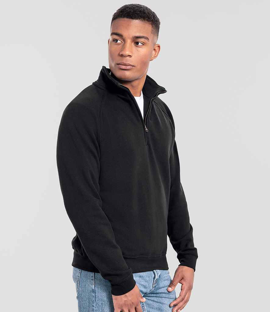 Fruit of the Loom Fruit of the Loom Iconic Premium Zip Neck Sweatshirt Black