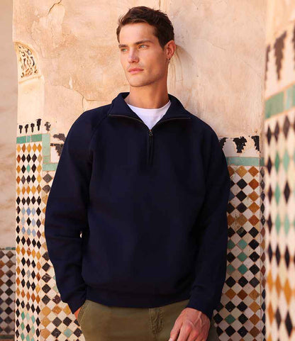 Fruit of the Loom Iconic Premium Zip Neck Sweatshirt