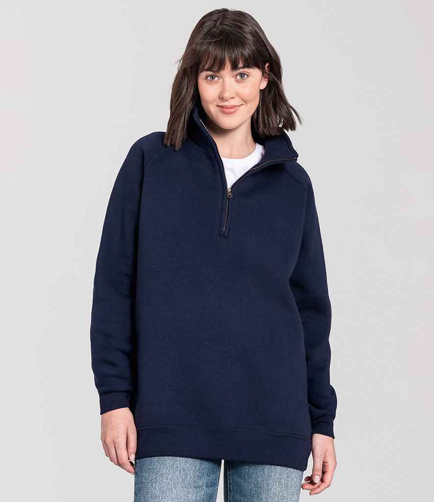 Fruit of the Loom Fruit of the Loom Iconic Premium Zip Neck Sweatshirt Deep Navy