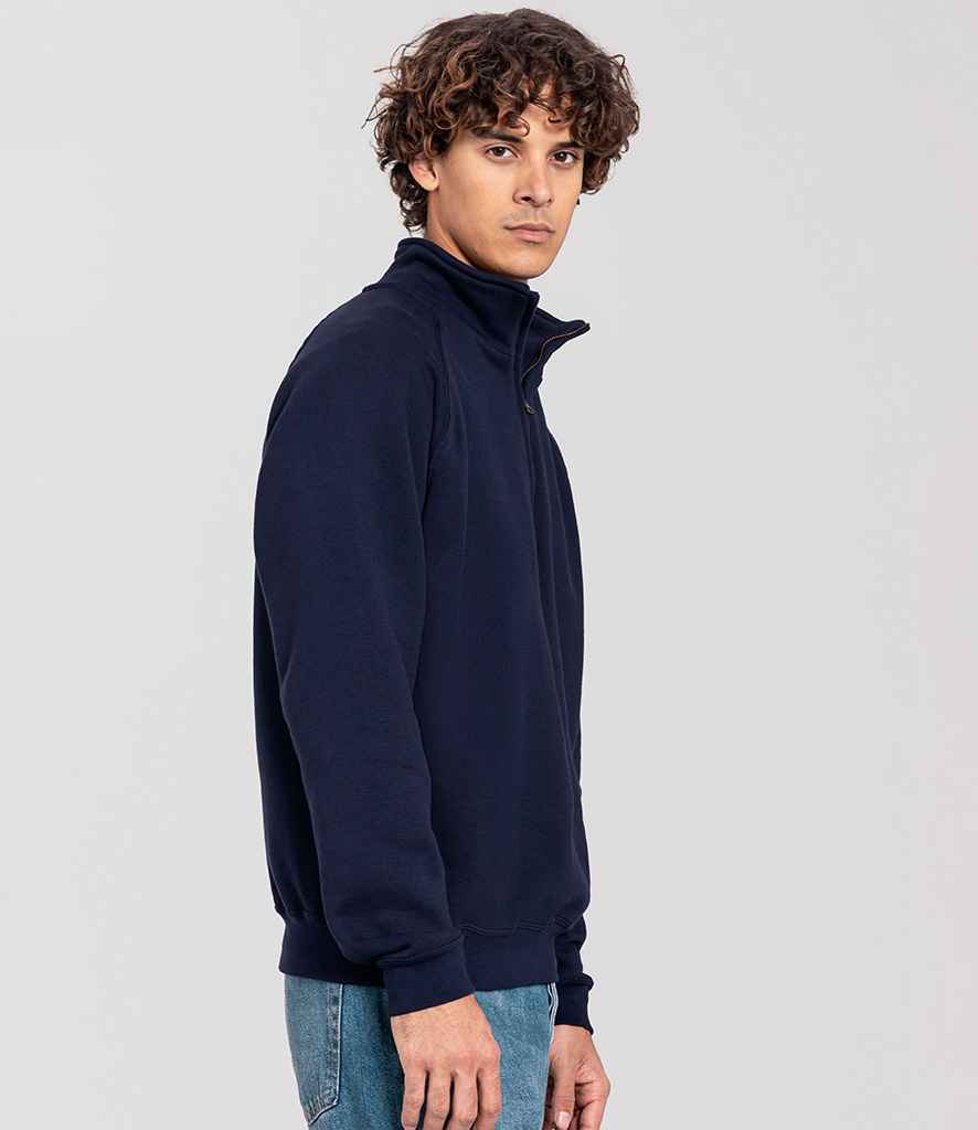 Fruit of the Loom Fruit of the Loom Iconic Premium Zip Neck Sweatshirt Deep Navy