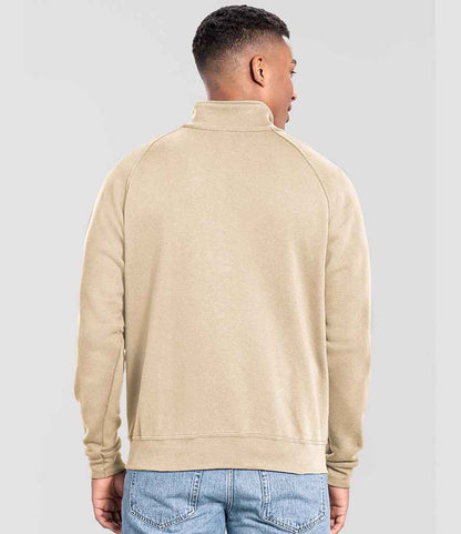 Fruit of the Loom Fruit of the Loom Iconic Premium Zip Neck Sweatshirt Desert Sand