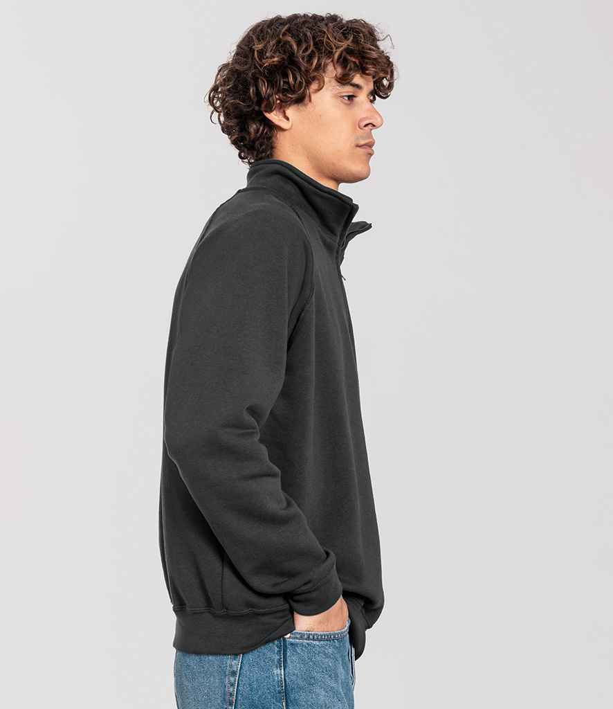 Fruit of the Loom Fruit of the Loom Iconic Premium Zip Neck Sweatshirt Light Graphite