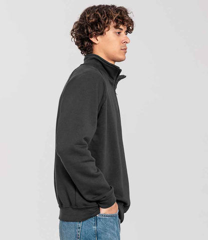 Fruit of the Loom Fruit of the Loom Iconic Premium Zip Neck Sweatshirt Light Graphite