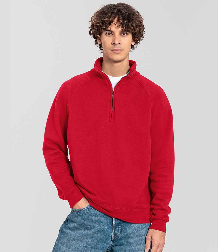 Fruit of the Loom Fruit of the Loom Iconic Premium Zip Neck Sweatshirt Red