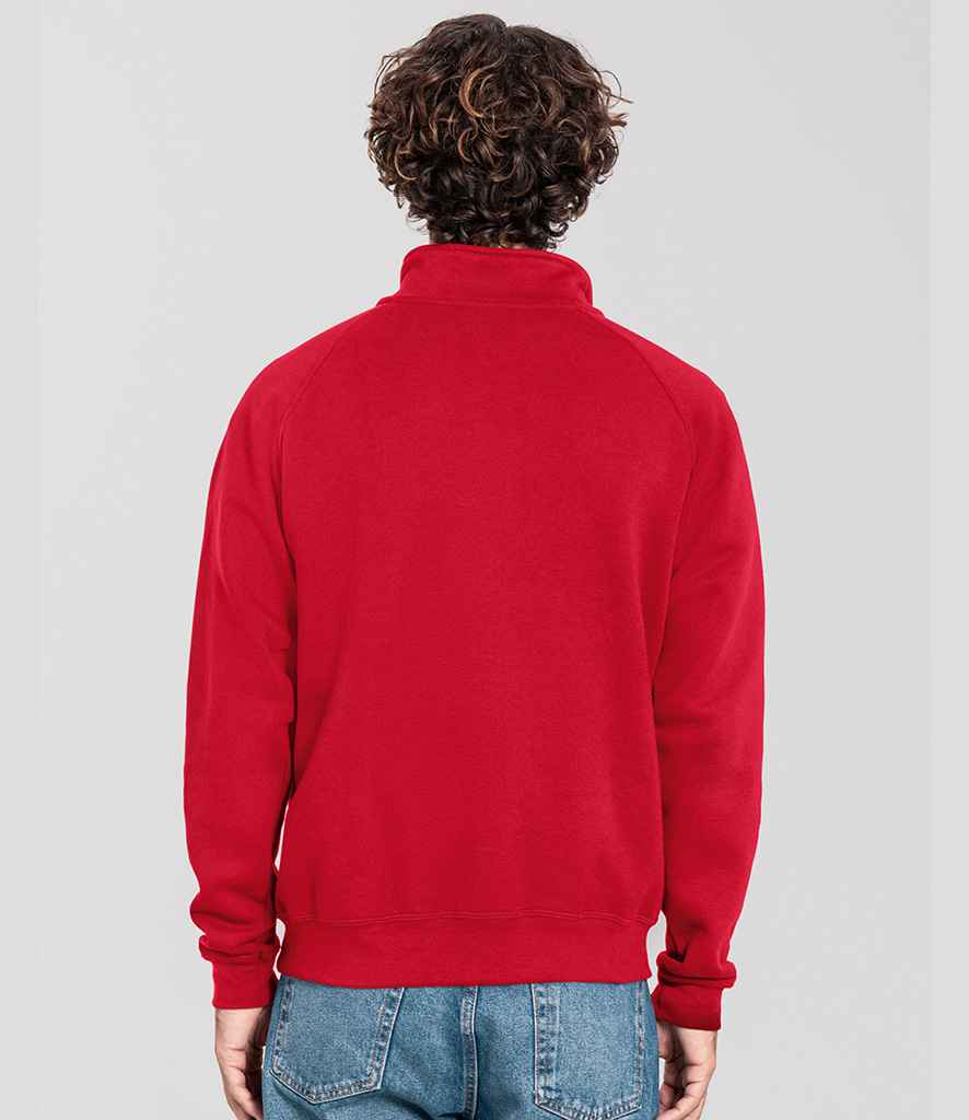 Fruit of the Loom Fruit of the Loom Iconic Premium Zip Neck Sweatshirt Red