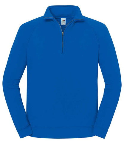 Fruit of the Loom Iconic Premium Zip Neck Sweatshirt in Royal Blue