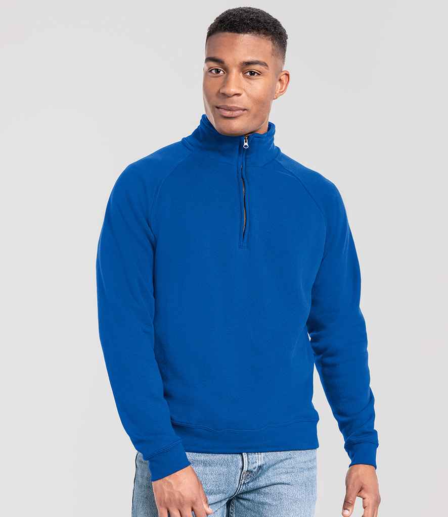 Fruit of the Loom Fruit of the Loom Iconic Premium Zip Neck Sweatshirt Royal Blue