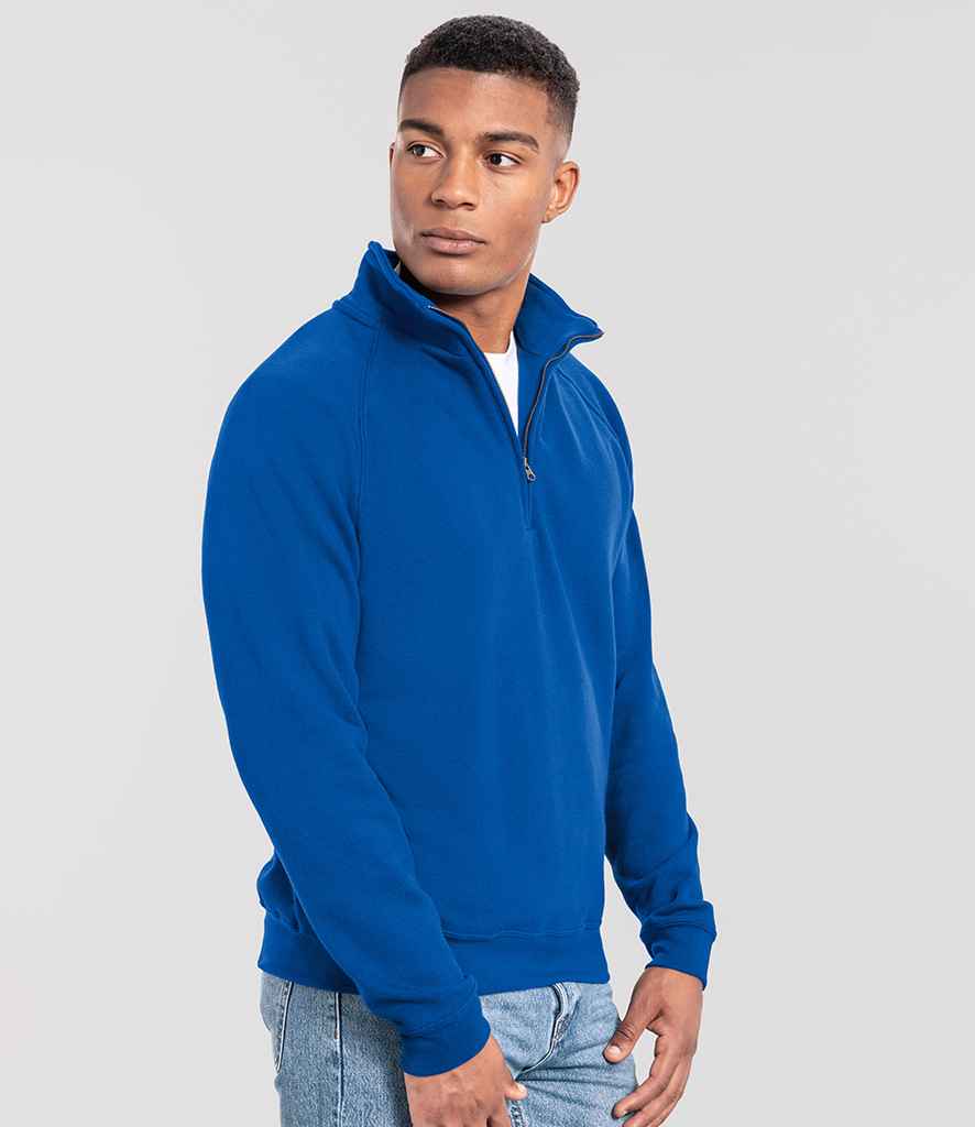 Fruit of the Loom Fruit of the Loom Iconic Premium Zip Neck Sweatshirt Royal Blue