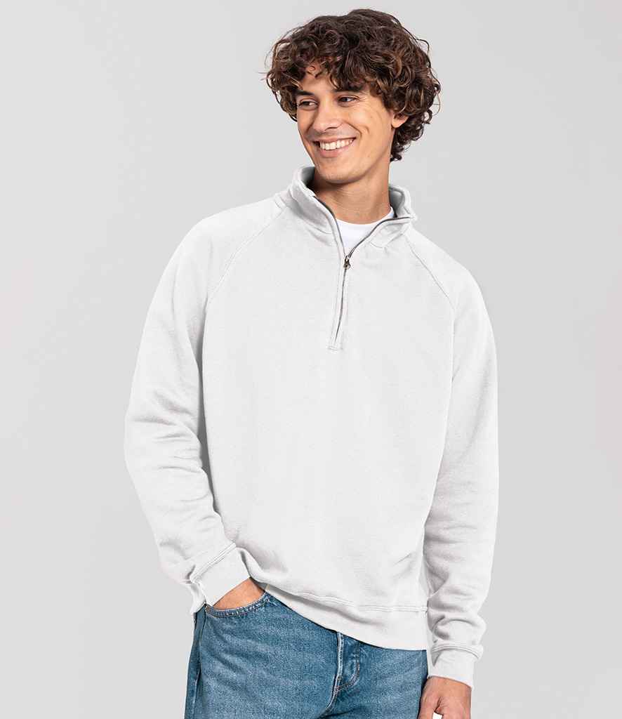 Fruit of the Loom Fruit of the Loom Iconic Premium Zip Neck Sweatshirt White