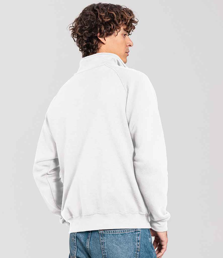 Fruit of the Loom Fruit of the Loom Iconic Premium Zip Neck Sweatshirt White