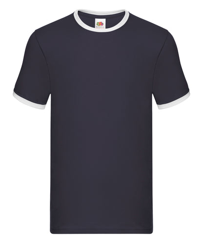Fruit of the Loom Ringer T Navy/White