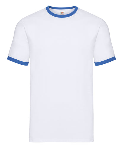 Fruit of the Loom Ringer T White/Royal Blue