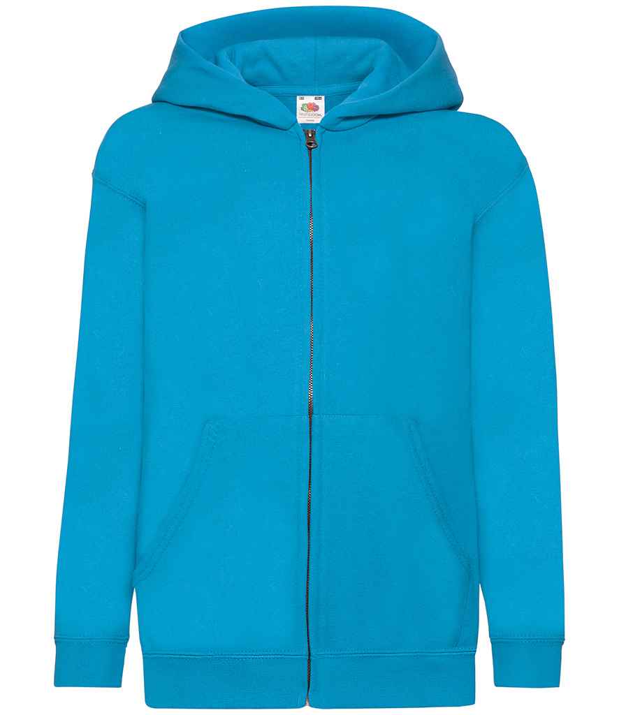 Fruit of the Loom Kids Classic Zip Hooded Sweatshirt in Azure