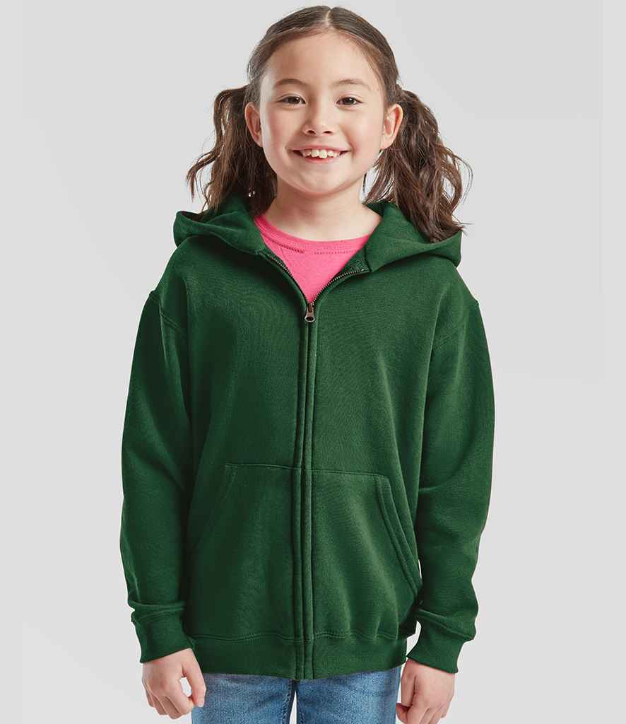 Fruit of the Loom Fruit of the Loom Kids Classic Zip Hooded Sweatshirt Bottle Green