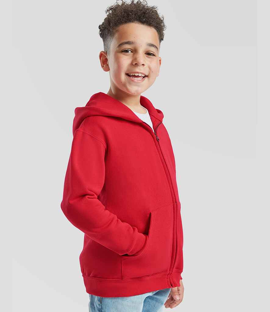 Fruit of the Loom Fruit of the Loom Kids Classic Zip Hooded Sweatshirt Red