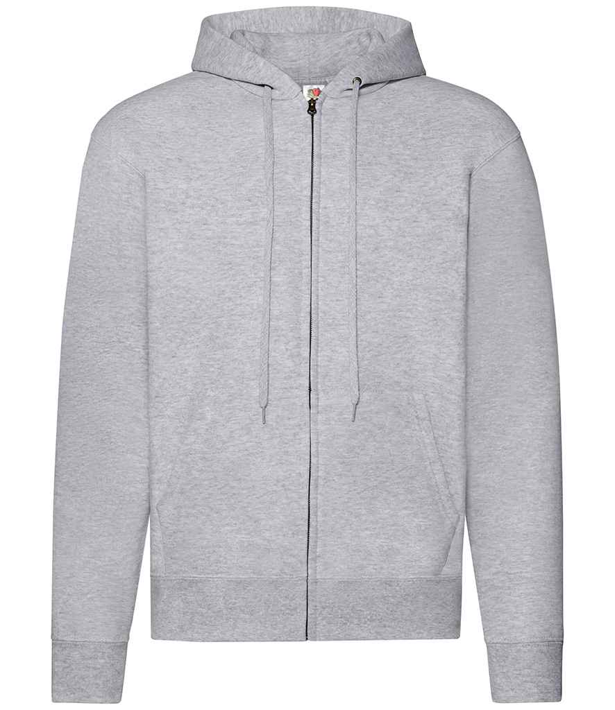 Fruit of the Loom Classic Zip Hooded Sweatshirt in Heather Grey