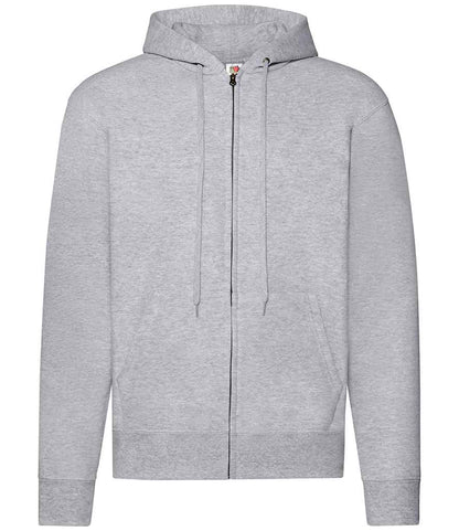 Fruit of the Loom Classic Zip Hooded Sweatshirt in Heather Grey