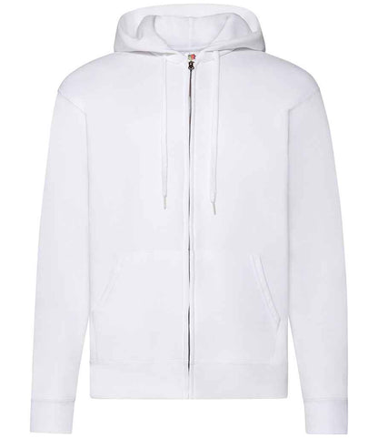 Fruit of the Loom Classic Zip Hooded Sweatshirt in White