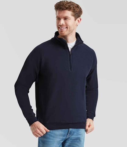 Fruit of the Loom Fruit of the Loom Classic Zip Neck Sweatshirt Deep Navy