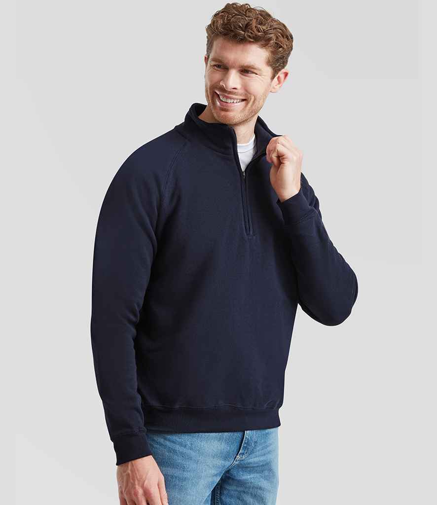 Fruit of the Loom Fruit of the Loom Classic Zip Neck Sweatshirt Deep Navy