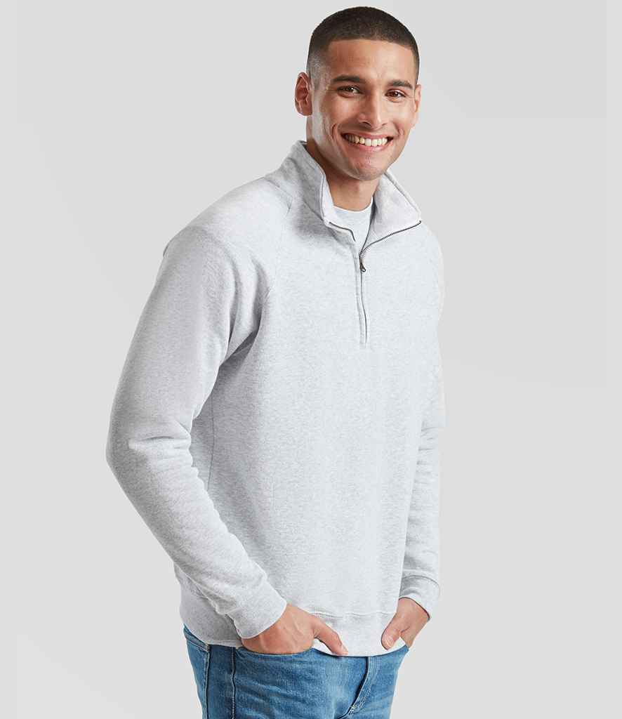 Fruit of the Loom Fruit of the Loom Classic Zip Neck Sweatshirt Heather Grey