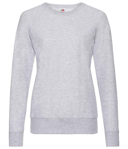 Fruit of the Loom Lady Fit Lightweight Raglan Sweatshirt in Heather Grey